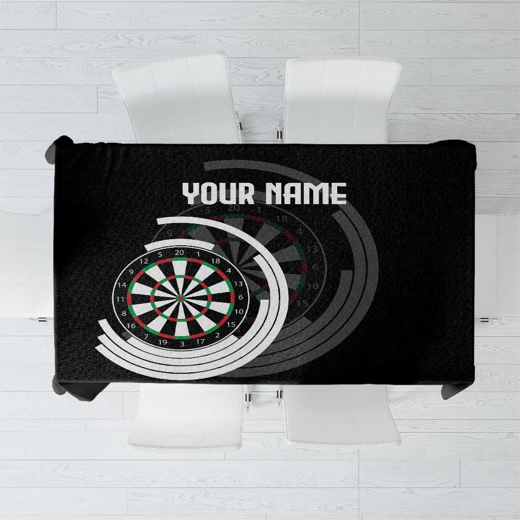 Personalized Black and White Dartboard Tablecloth Bullseye Target Design for Dart Players - Wonder Print Shop