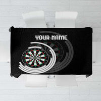 Personalized Black and White Dartboard Tablecloth Bullseye Target Design for Dart Players - Wonder Print Shop