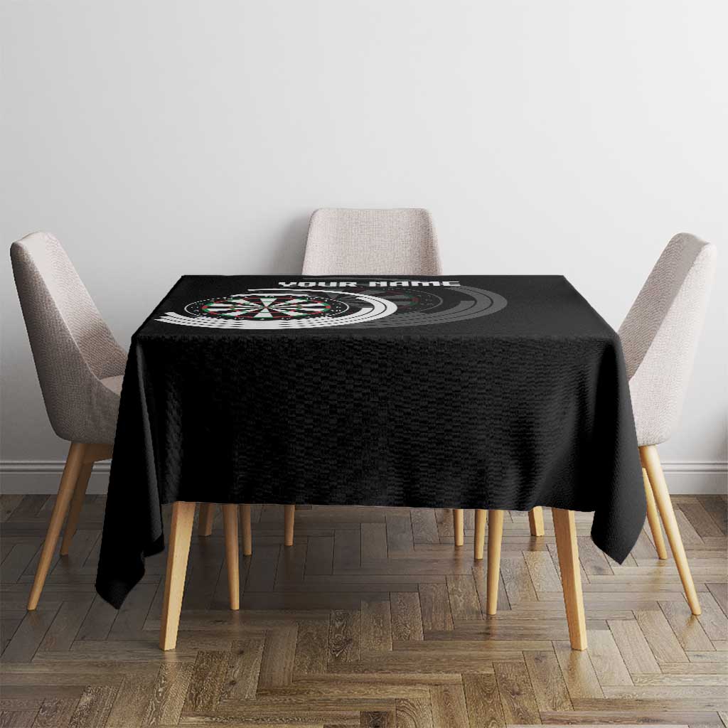 Personalized Black and White Dartboard Tablecloth Bullseye Target Design for Dart Players - Wonder Print Shop