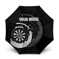 Personalized Black and White Dartboard Umbrella Bullseye Target Design for Dart Players - Wonder Print Shop