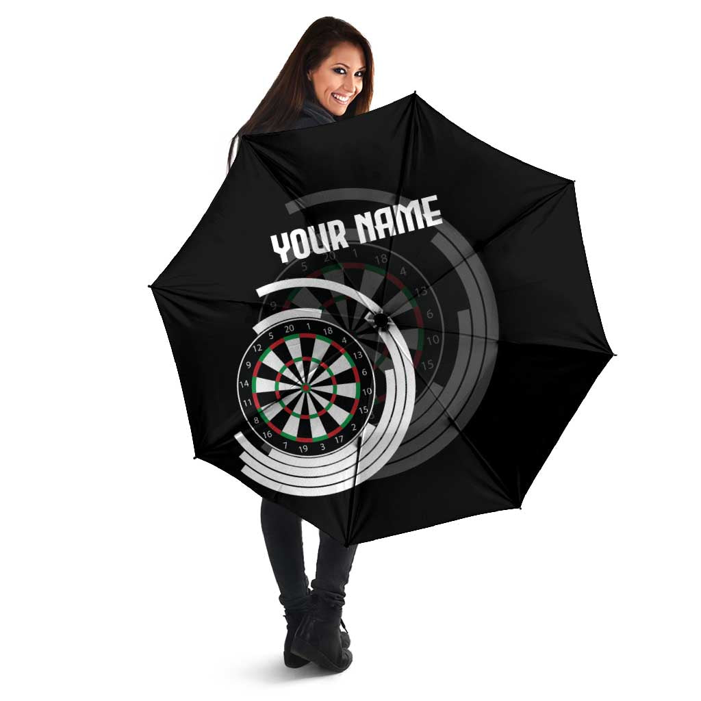 Personalized Black and White Dartboard Umbrella Bullseye Target Design for Dart Players - Wonder Print Shop