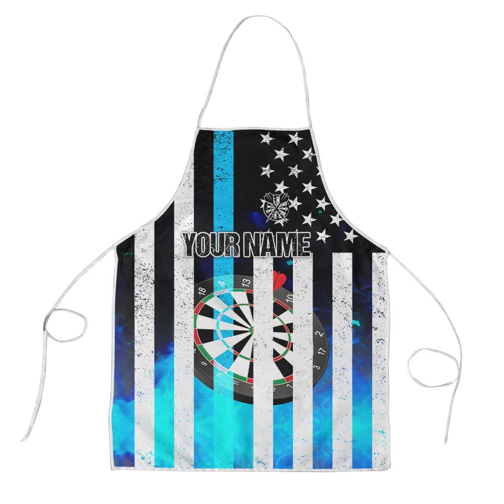 Personalized Blue Flame American Flag Dart Apron Patriotic Dartboard Design - Wonder Print Shop