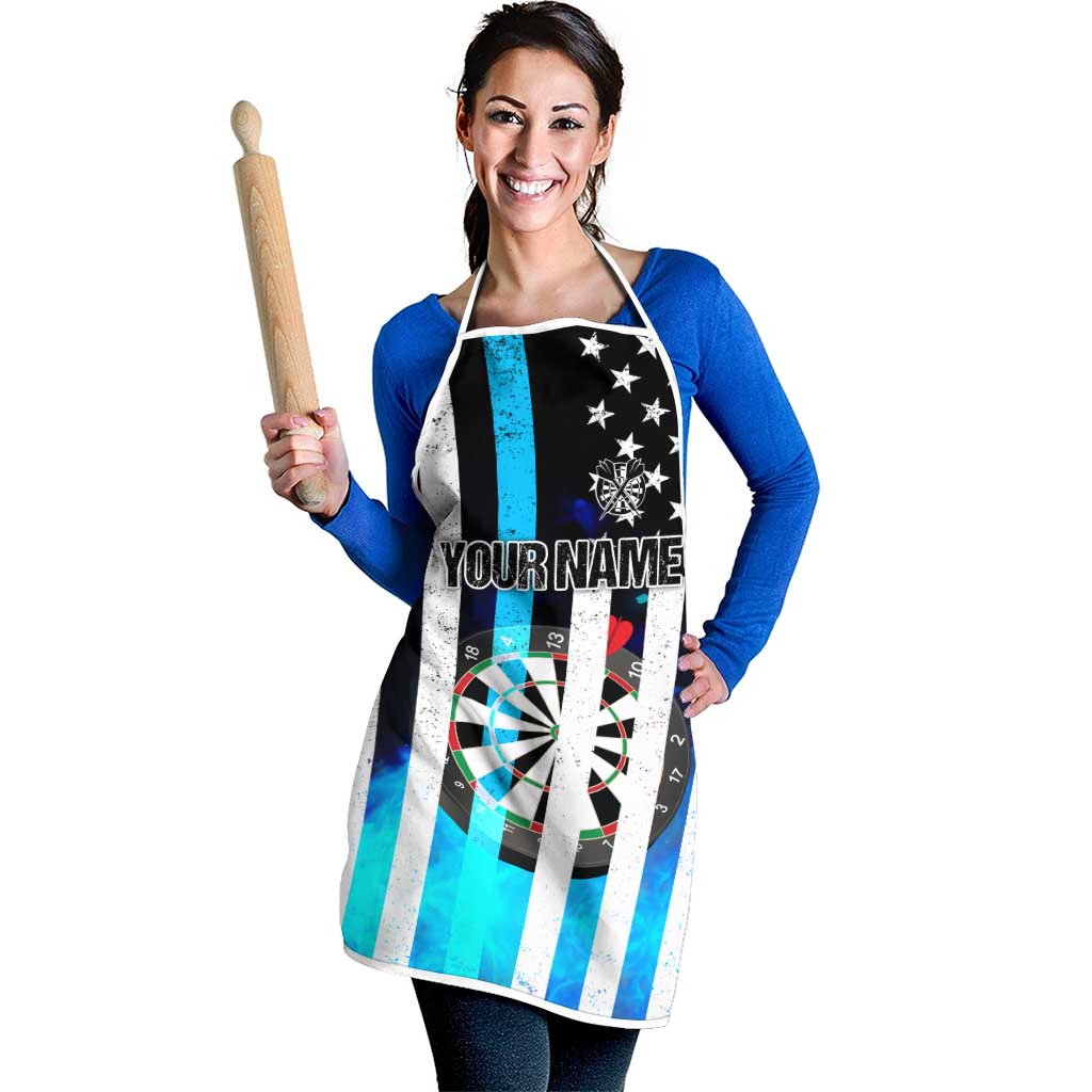 Personalized Blue Flame American Flag Dart Apron Patriotic Dartboard Design - Wonder Print Shop