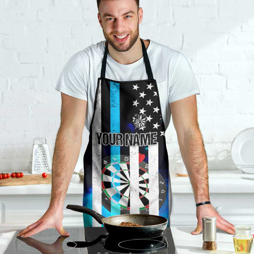 Personalized Blue Flame American Flag Dart Apron Patriotic Dartboard Design - Wonder Print Shop