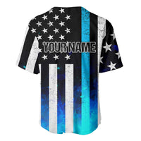 Personalized Blue Flame American Flag Dart Baseball Jersey Patriotic Dartboard Design - Wonder Print Shop