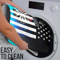 Personalized Blue Flame American Flag Dart Bathroom Set Patriotic Dartboard Design - Wonder Print Shop