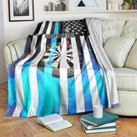 Personalized Blue Flame American Flag Dart Blanket Patriotic Dartboard Design - Wonder Print Shop