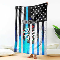 Personalized Blue Flame American Flag Dart Blanket Patriotic Dartboard Design - Wonder Print Shop