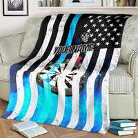 Personalized Blue Flame American Flag Dart Blanket Patriotic Dartboard Design - Wonder Print Shop