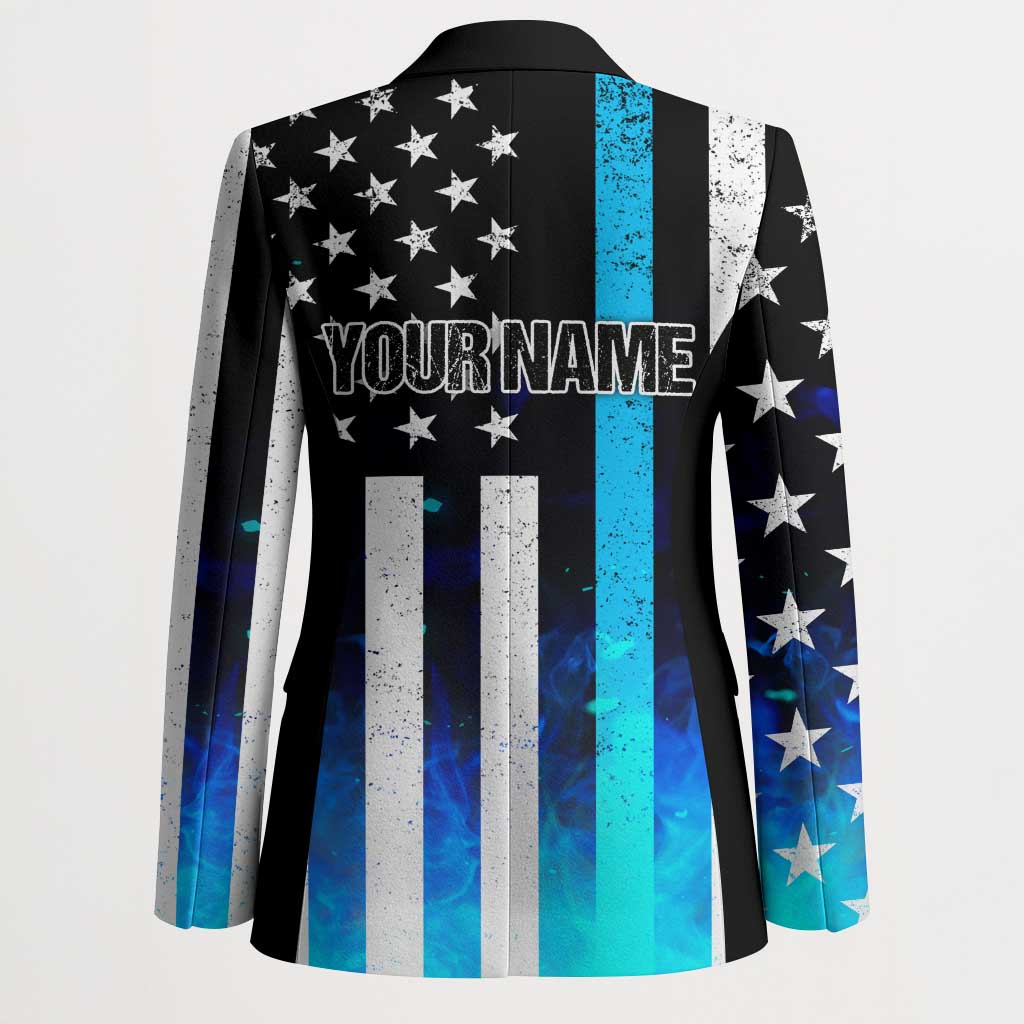 Personalized Blue Flame American Flag Dart Blazer Patriotic Dartboard Design - Wonder Print Shop