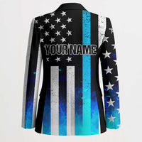 Personalized Blue Flame American Flag Dart Blazer Patriotic Dartboard Design - Wonder Print Shop