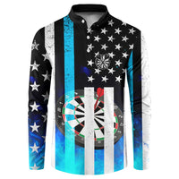 Personalized Blue Flame American Flag Dart Button Sweatshirt Patriotic Dartboard Design - Wonder Print Shop