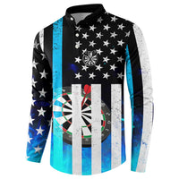 Personalized Blue Flame American Flag Dart Button Sweatshirt Patriotic Dartboard Design - Wonder Print Shop