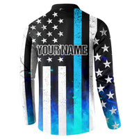Personalized Blue Flame American Flag Dart Button Sweatshirt Patriotic Dartboard Design - Wonder Print Shop