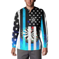 Personalized Blue Flame American Flag Dart Button Sweatshirt Patriotic Dartboard Design - Wonder Print Shop