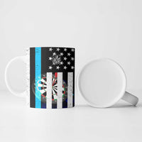 Personalized Blue Flame American Flag Dart Ceramic Mug Patriotic Dartboard Design - Wonder Print Shop