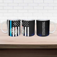Personalized Blue Flame American Flag Dart Ceramic Mug Patriotic Dartboard Design - Wonder Print Shop