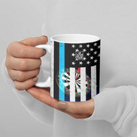 Personalized Blue Flame American Flag Dart Ceramic Mug Patriotic Dartboard Design - Wonder Print Shop