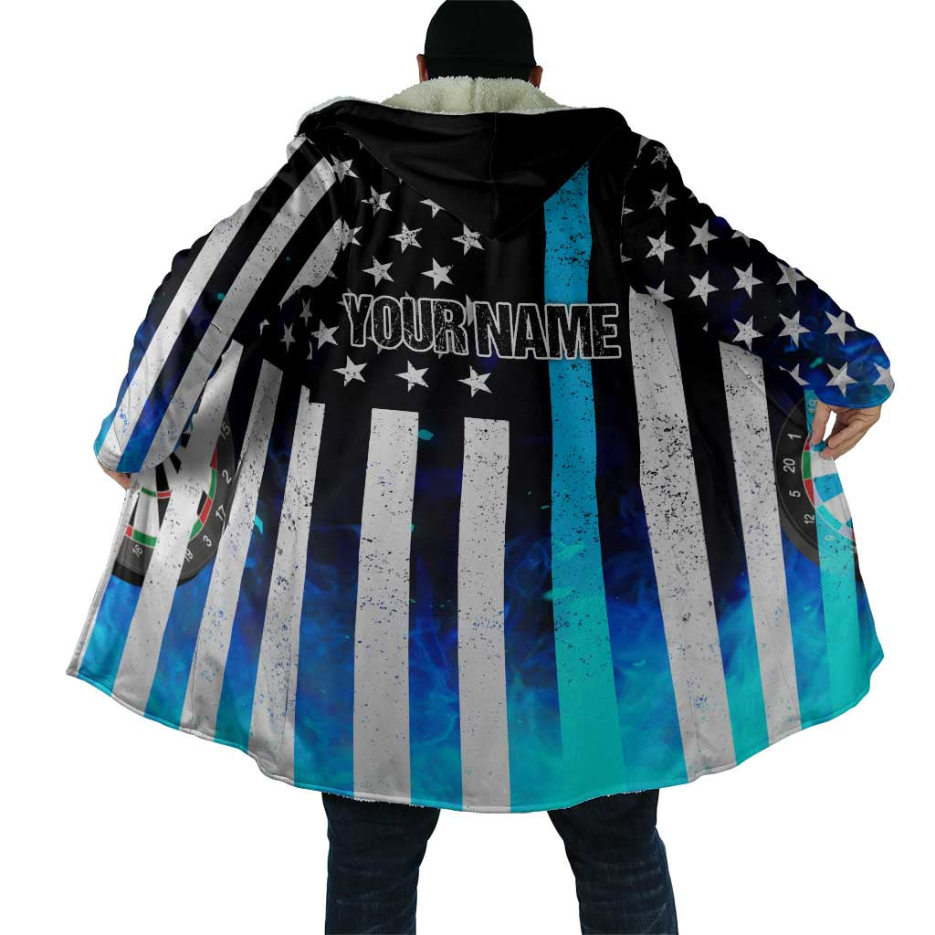 Personalized Blue Flame American Flag Dart Cloak Patriotic Dartboard Design - Wonder Print Shop
