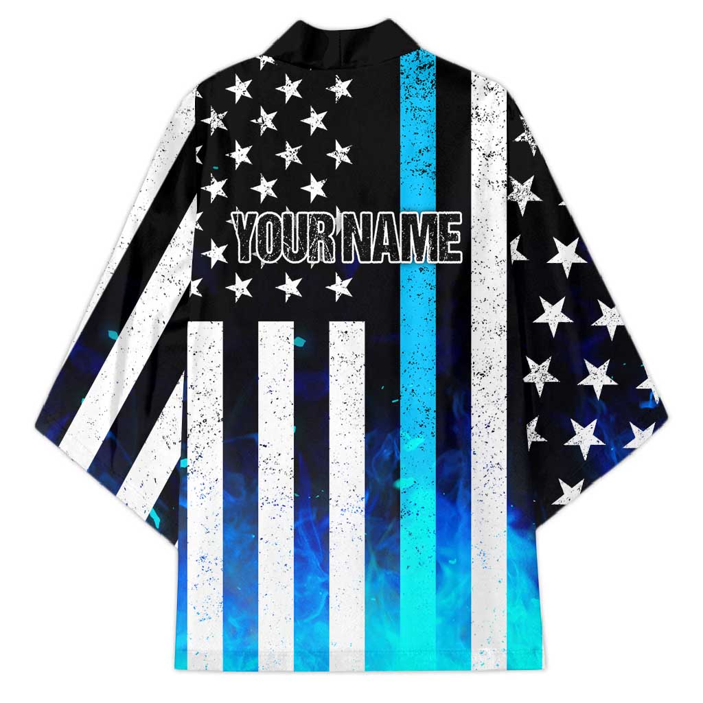 Personalized Blue Flame American Flag Dart Kimono Patriotic Dartboard Design - Wonder Print Shop