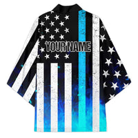 Personalized Blue Flame American Flag Dart Kimono Patriotic Dartboard Design - Wonder Print Shop