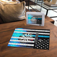 Personalized Blue Flame American Flag Dart Puzzle Patriotic Dartboard Design - Wonder Print Shop