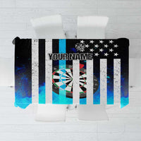 Personalized Blue Flame American Flag Dart Tablecloth Patriotic Dartboard Design - Wonder Print Shop
