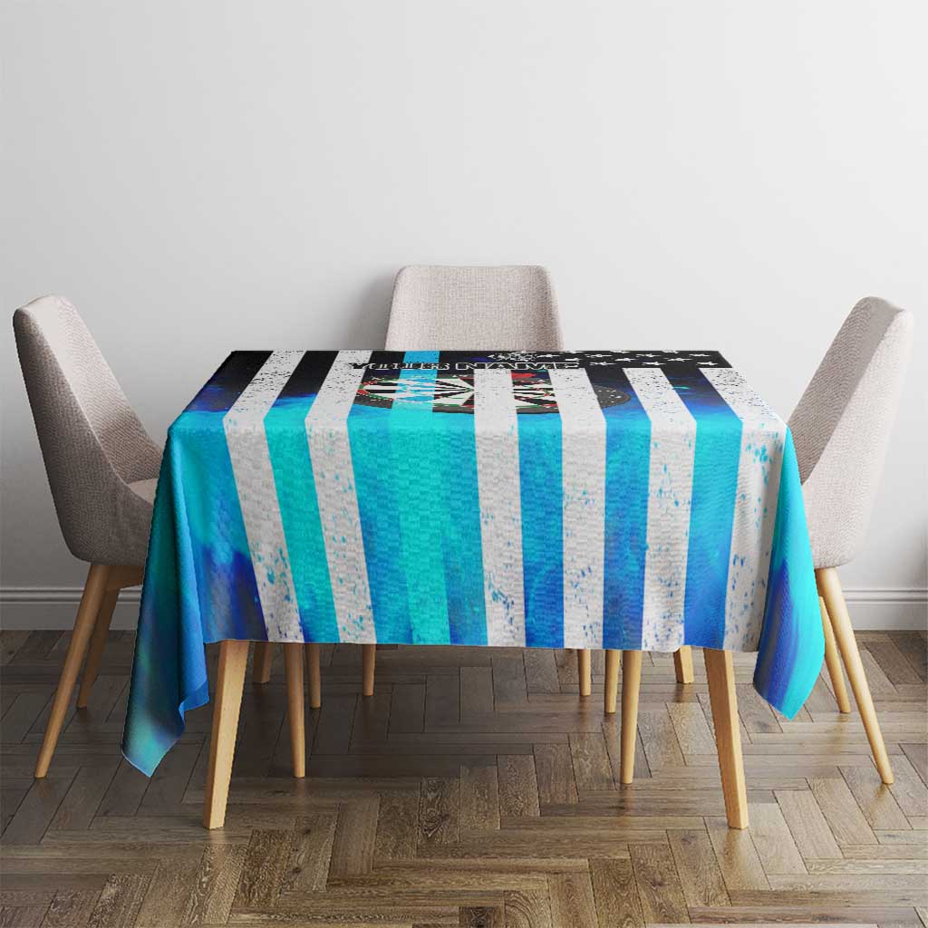 Personalized Blue Flame American Flag Dart Tablecloth Patriotic Dartboard Design - Wonder Print Shop