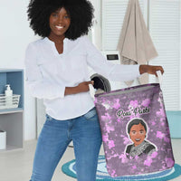 Rosa Parks Laundry Basket Purple Floral Pattern Civil Rights Tribute Bold Name Repeated Text Design - Wonder Print Shop