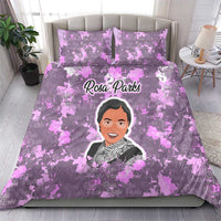 Rosa Parks Bedding Set Purple Floral Pattern Civil Rights Tribute Bold Name Repeated Text Design - Wonder Print Shop