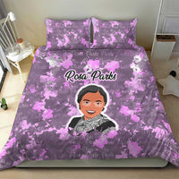 Rosa Parks Bedding Set Purple Floral Pattern Civil Rights Tribute Bold Name Repeated Text Design - Wonder Print Shop