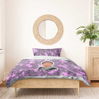 Rosa Parks Bedding Set Purple Floral Pattern Civil Rights Tribute Bold Name Repeated Text Design - Wonder Print Shop