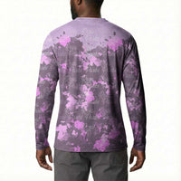 Rosa Parks Button Sweatshirt Purple Floral Pattern Civil Rights Tribute Bold Name Repeated Text Design