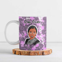 Rosa Parks Ceramic Mug Purple Floral Pattern Civil Rights Tribute Bold Name Repeated Text Design - Wonder Print Shop