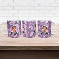 Rosa Parks Ceramic Mug Purple Floral Pattern Civil Rights Tribute Bold Name Repeated Text Design - Wonder Print Shop
