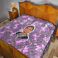 Rosa Parks Quilt Purple Floral Pattern Civil Rights Tribute Bold Name Repeated Text Design - Wonder Print Shop