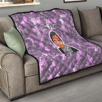 Rosa Parks Quilt Purple Floral Pattern Civil Rights Tribute Bold Name Repeated Text Design - Wonder Print Shop
