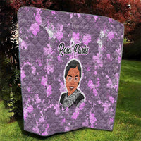 Rosa Parks Quilt Purple Floral Pattern Civil Rights Tribute Bold Name Repeated Text Design - Wonder Print Shop