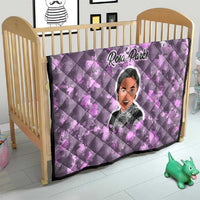 Rosa Parks Quilt Purple Floral Pattern Civil Rights Tribute Bold Name Repeated Text Design - Wonder Print Shop