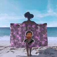 Rosa Parks Sarong Purple Floral Pattern Civil Rights Tribute Bold Name Repeated Text Design - Wonder Print Shop