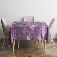 Rosa Parks Tablecloth Purple Floral Pattern Civil Rights Tribute Bold Name Repeated Text Design - Wonder Print Shop