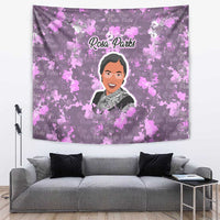 Rosa Parks Tapestry Purple Floral Pattern Civil Rights Tribute Bold Name Repeated Text Design - Wonder Print Shop
