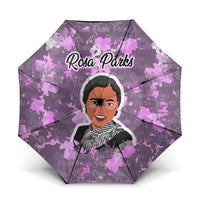 Rosa Parks Umbrella Purple Floral Pattern Civil Rights Tribute Bold Name Repeated Text Design - Wonder Print Shop