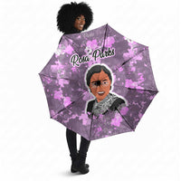 Rosa Parks Umbrella Purple Floral Pattern Civil Rights Tribute Bold Name Repeated Text Design - Wonder Print Shop