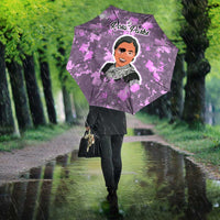 Rosa Parks Umbrella Purple Floral Pattern Civil Rights Tribute Bold Name Repeated Text Design - Wonder Print Shop