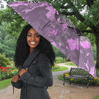 Rosa Parks Umbrella Purple Floral Pattern Civil Rights Tribute Bold Name Repeated Text Design - Wonder Print Shop