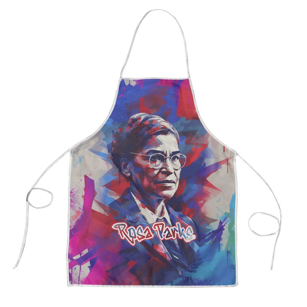 Rosa Parks Apron Red Blue Abstract Art Portrait Sitting Down to Stand Up Quote Civil Rights Tribute - Wonder Print Shop