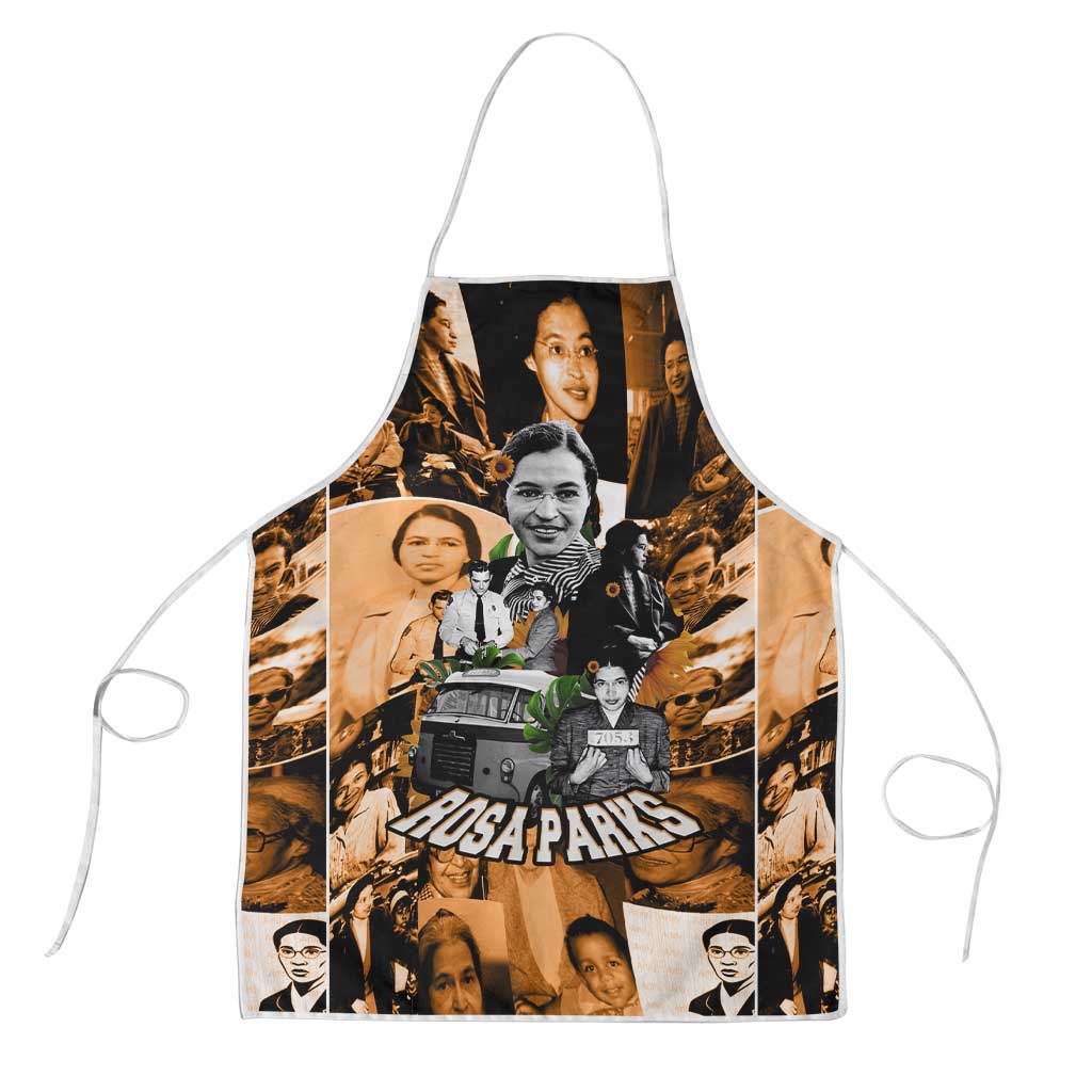 Rosa Parks Apron Sepia Collage Design Civil Rights Icon I Believe There Is Only One Race Quote - Wonder Print Shop