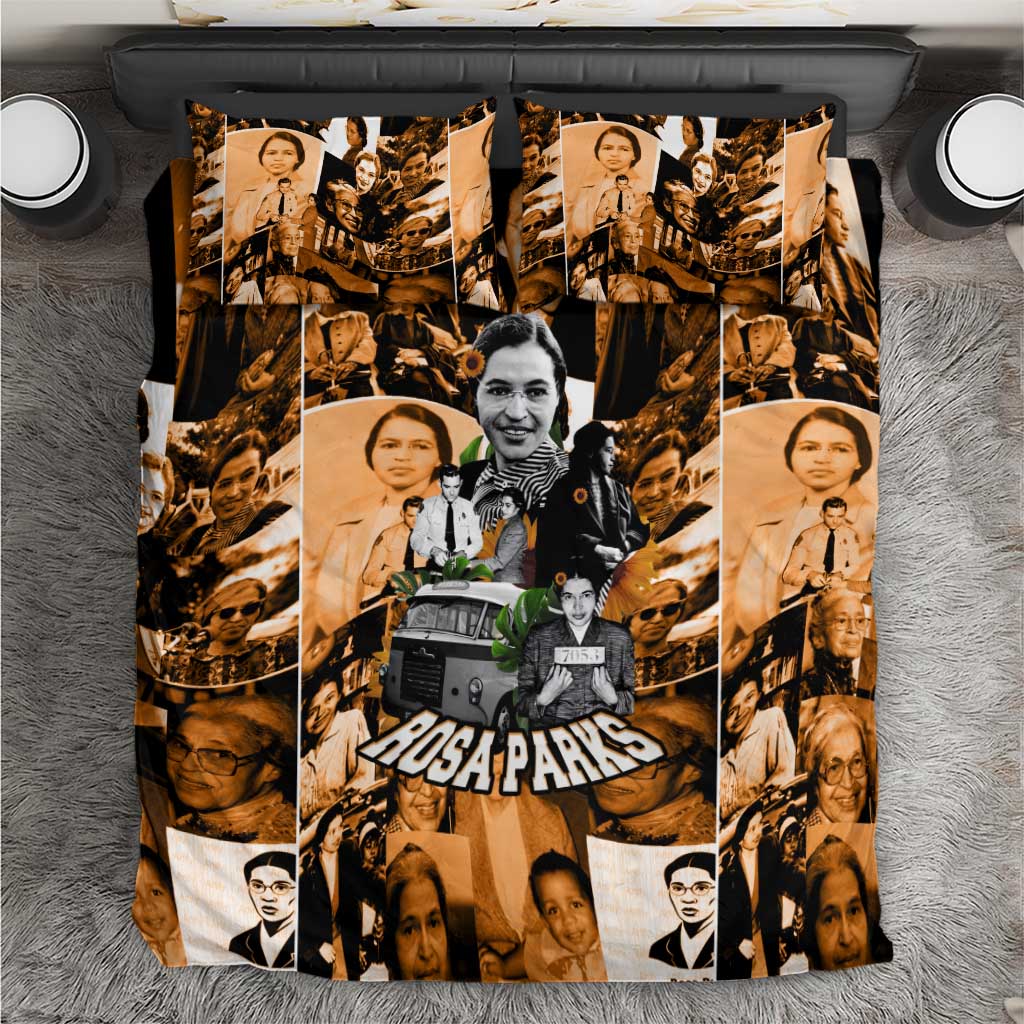 Rosa Parks Bedding Set Sepia Collage Design Civil Rights Icon I Believe There Is Only One Race Quote - Wonder Print Shop