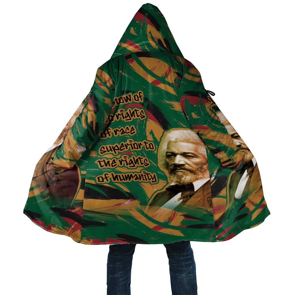 Frederick Douglass Cloak Green Abstract Design Civil Rights Leader Quote on Race and Humanity - Wonder Print Shop
